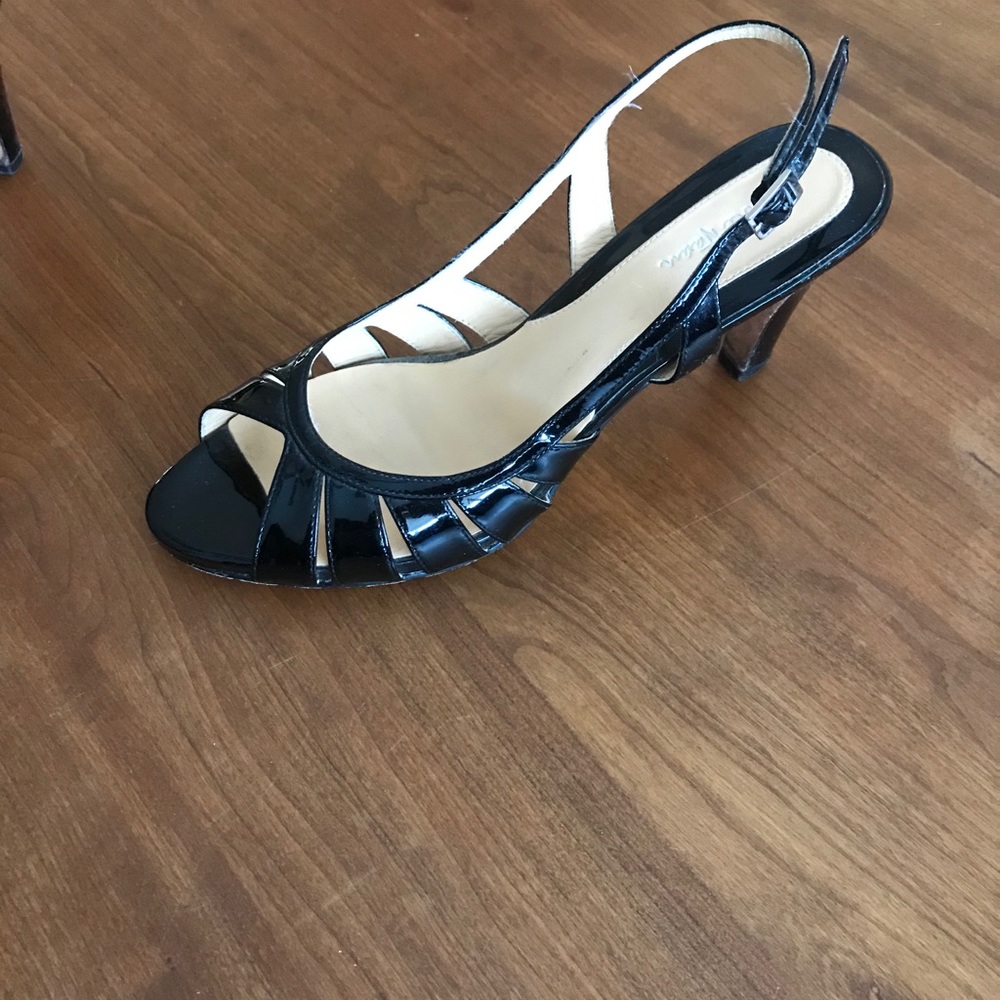 Cole Haan black patent leather sling back 7.5